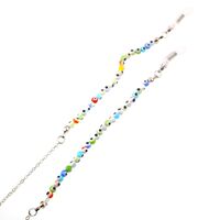 Металлическая нескользящая цепочка, с круглыми стекляными бусинами, для очков и масок GL178