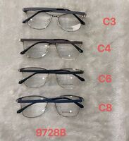Metal frame for glasses with spring hinges 9728B