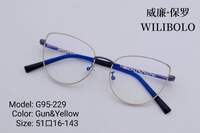 Metal ultrathin frames, with spring hinges Wilibolo G95-229