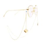 Металлическая нескользящая цепочка золотого цвета, с флагом на сердце, для очков и масок GA028