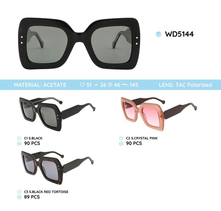 Plastic acetate frame polarized sunglasses WD5144