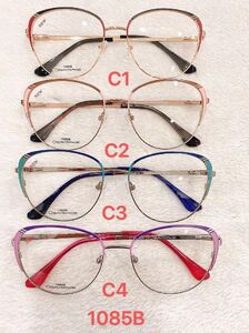 Metal frame for glasses with spring hinges 1085B