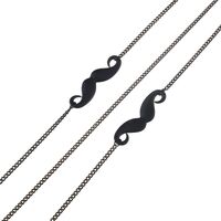 Металлическая нескользящая цепочка черного цвета, с подвеской борода, для очков и масок GL830