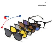 TR90 plastic frame with spring hinges + set of 5 polarized sun protection magnet attachments (clip-on) El Dorado EL1201