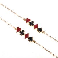 Gold-colored metal non-slip chain, with card suits, for glasses and masks GL795