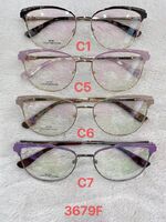 Metal frame for glasses with spring hinges 3679F