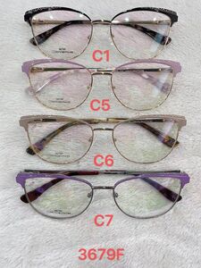 Metal frame for glasses with spring hinges 3679F