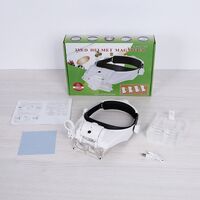 Binocular magnifier with backlight, magnifying glass with head mount 81000GC-XX, magnification: 1,5X, 2X, 2,5X, 3X, 3,5X, 8X ... 15X