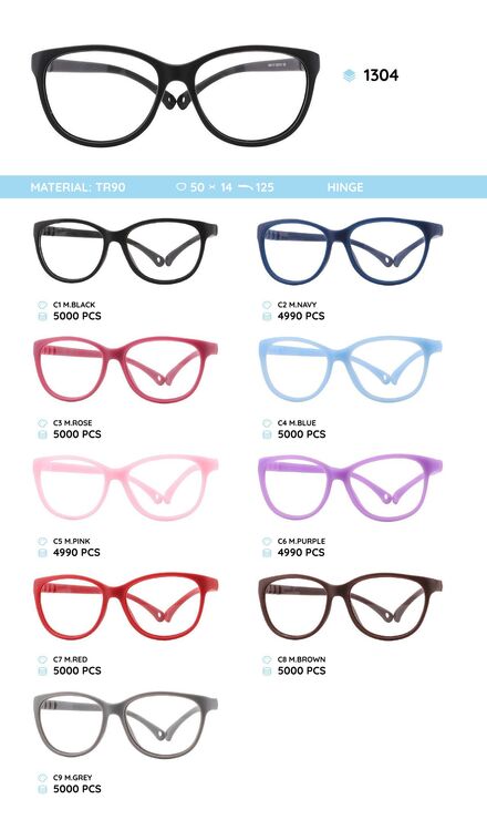 TR90 plastic eyeglasses frame for kids 1304TR