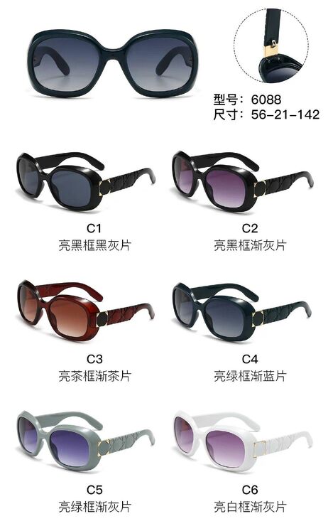 PC plastic sunglasses with metal hinge 6088W