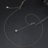 Металлическая нескользящая цепочка, с жемчугом, для очков и масок GL481