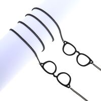 Металлическая нескользящая цепочка черного цвета, с подвеской очки, для очков и масок GL827