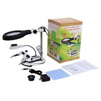 Tabletop multifunctional magnifying glass with backlight 16130-108C-XX, magnification: 2,5X, 5X, 6X, 10X