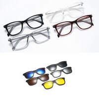 TR90 plastic frame with spring hinges + set of 5 polarized sun protection magnet attachments (clip-on) El Dorado EL1201