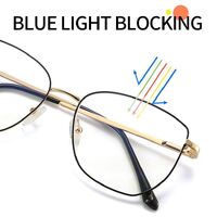 Оправа металлическая с защитой от синего света с флексом + магнитная солнцезащитная насадка (клипон) 7019-GT