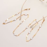 Металлическая нескользящая цепочка золотого цвета, с овальными жемчужинами, для очков и масок GL1865