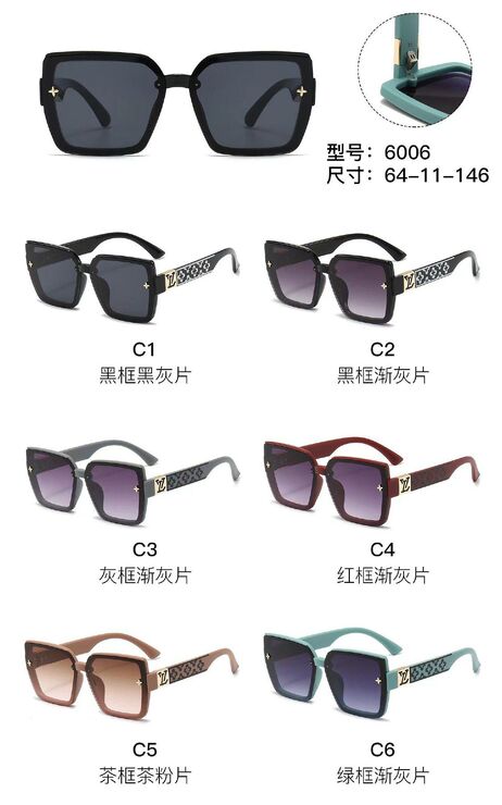 PC plastic sunglasses with metal hinge 6006W