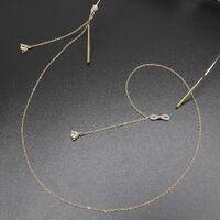 Metal non-slip chain, with pendant triangle with zircon, for glasses and masks GL395