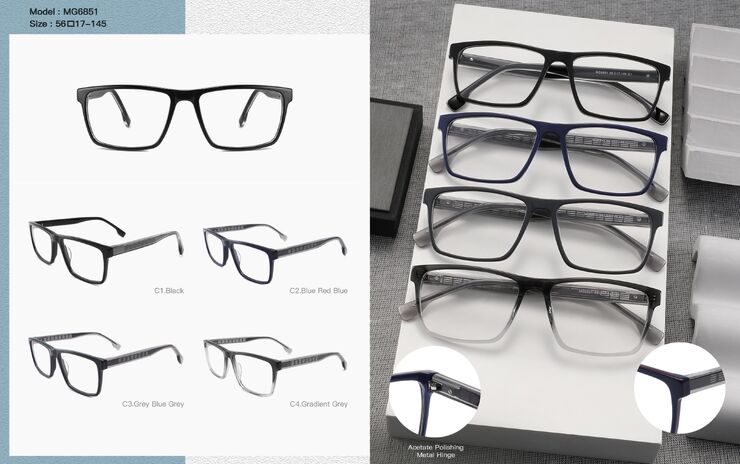 Combined plastic acetate + metal frame for men Big City MG6851