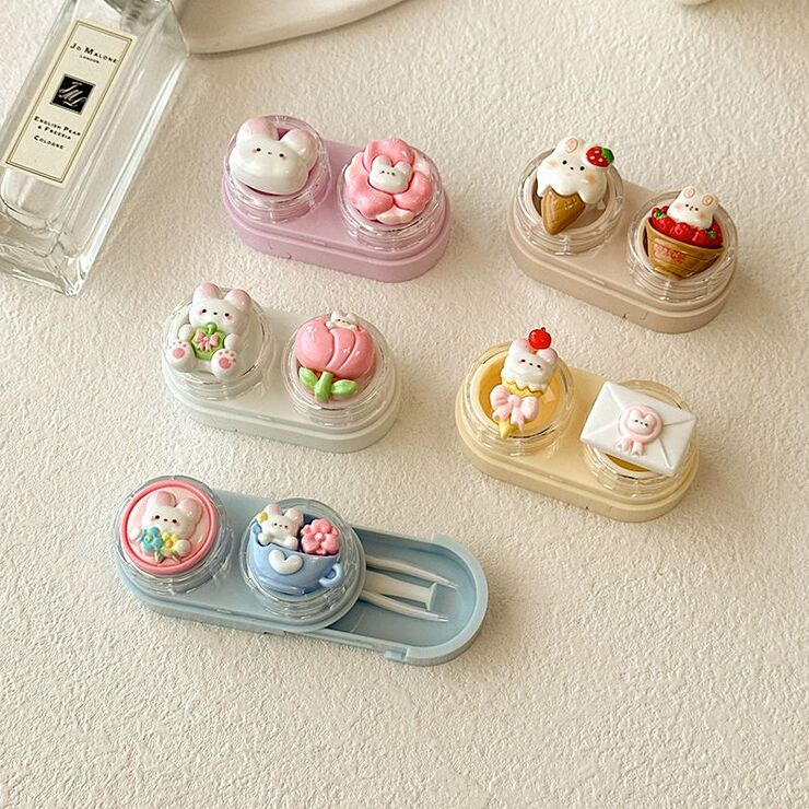 Mini soft contact lens kit retractable W-CT45草莓兔花