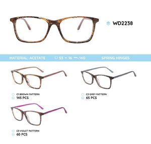 Plastic acetate eyeglasses frame for women with spring hinges WD2238