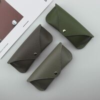 Genuine leather glasses case with microfiber lining ZY013