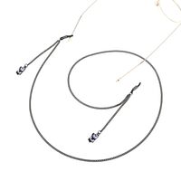 Black-colored metal non-slip chain, with pendant bear, for glasses and masks GL841