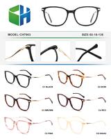 Plastic acetate frame for women with spring hinges CH7903-DA