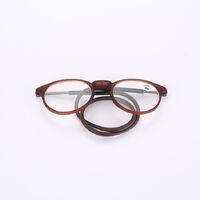 Plastic reading pince-nez glasses folding with magnetic 圆款挂脖, diopters from +1.00 to +4.00, RMC=62-64