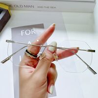 Очки металлические безрамочные с защитой от синего света 9722-GT