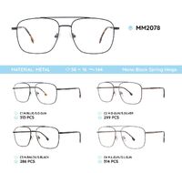 Metal men's frame for glasses with spring hinges MM2078
