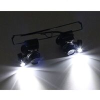 Binocular magnifier with backlight, magnifying glass with head mount 9892A-II-XX, magnification: 20Х