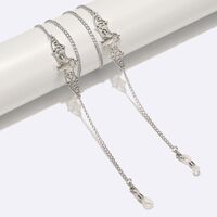 Silver-colored metal non-slip chain, with a bat, for glasses and masks GL842-2