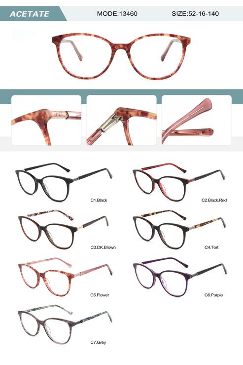 Plastic acetate frame for women with spring hinges 13460-DA