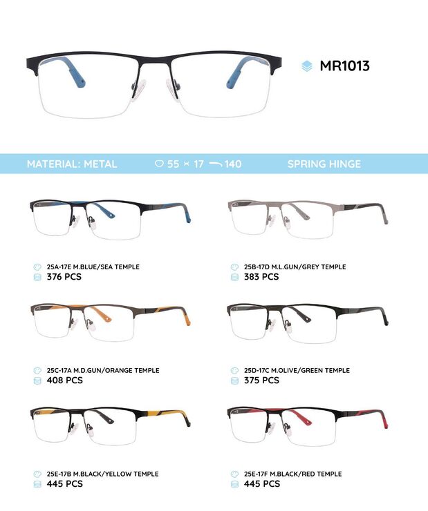 Metal frame with TR-90 temples with spring hinges MR1013