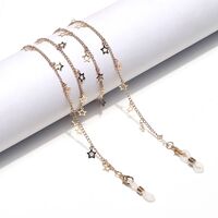 Металлическая нескользящая цепочка золотого цвета, со звездой, для очков и масок GL1429