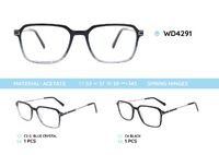 Plastic acetate eyeglasses frame for men with spring hinges WD4291
