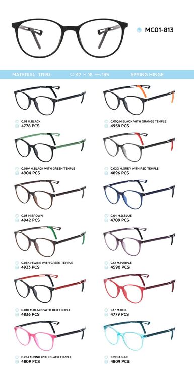 TR-90 plastic frames for glasses MC01-813