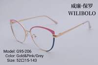 Metal ultrathin frames, with spring hinges Wilibolo G95-206