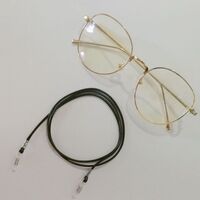 Black-colored leather non-slip chain, for glasses and masks GA016