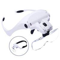 Binocular magnifier with backlight, magnifying glass with head mount 9892B2-XX, magnification: 1X, 1,5X, 2X, 2,5X, 3,5X