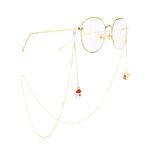 Металлическая нескользящая цепочка золотого цвета, с Санта-Клаусом, для очков и масок GA034