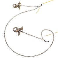 Металлическая нескользящая цепочка бронзового цвета, с подвеской в виде летающего дракона, для очков и масок GL199