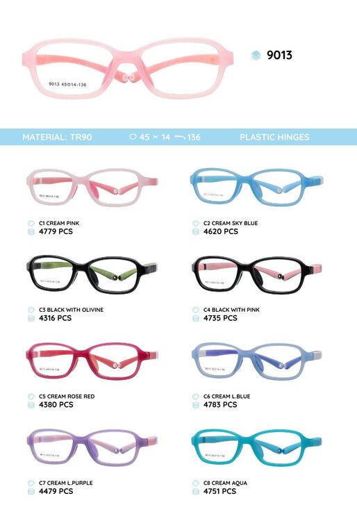 TR90 plastic eyeglasses frame for kids 9013