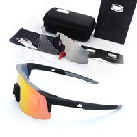 Safety shockproof sports goggles with 3 caps 骑行套装-109-带近视