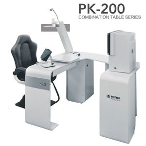 Ophthalmologist workstation, combined table + chair PK-200, tabletop 1100*400 mm
