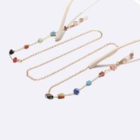 Металлическая нескользящая цепочка золотого цвета, со стекляными бусинами, для очков и масок GL1468