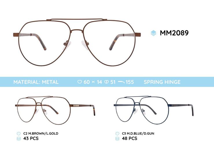 Metal men's frame for glasses MM2089
