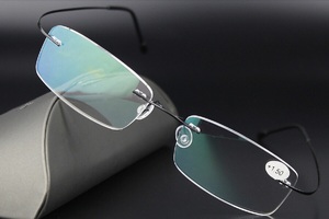 Elastic rimless metal silhouette eyeglasses for reading YL-006