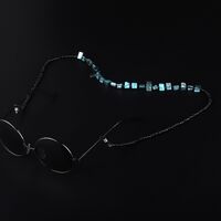 Silver-colored metal non-slip chain, with black beads and color shell, for glasses and masks GL961